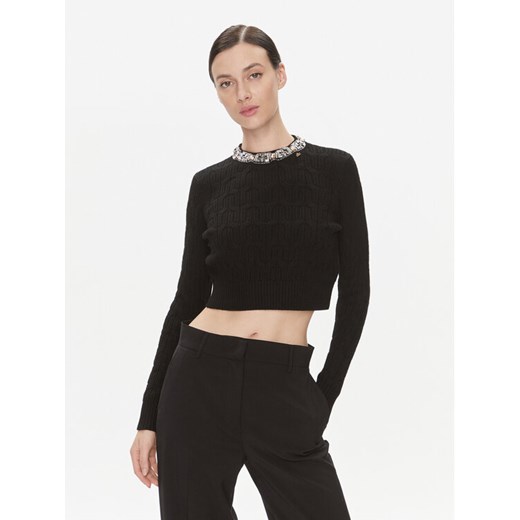 Elisabetta Franchi Sweter MK-15B-37E2-V460 Czarny Slim Fit ze sklepu MODIVO w kategorii Swetry damskie - zdjęcie 182751566