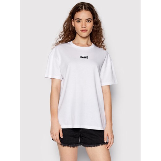 Vans T-Shirt Flying V VN0A7YUT Biały Oversize ze sklepu MODIVO w kategorii Bluzki damskie - zdjęcie 182751579