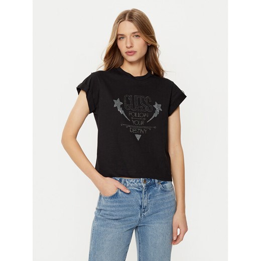 Guess T-Shirt W5RI06 I3Z14 Czarny Regular Fit ze sklepu MODIVO w kategorii Bluzki damskie - zdjęcie 182751836