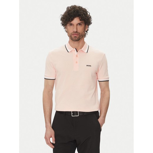 BOSS Polo Paddy 50469055 Różowy Regular Fit ze sklepu MODIVO w kategorii T-shirty męskie - zdjęcie 182751869