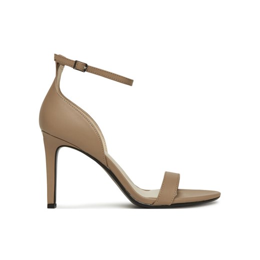 Calvin Klein Sandały Heel Sandal 90 - Lth HW0HW02337 Beżowy ze sklepu MODIVO w kategorii Sandały damskie - zdjęcie 182752095