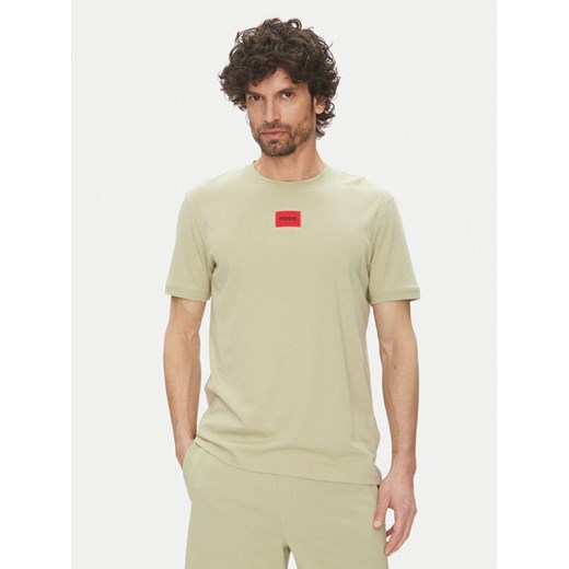 HUGO T-Shirt Diragolino212 50447978 Zielony Regular Fit ze sklepu MODIVO w kategorii T-shirty męskie - zdjęcie 182752148