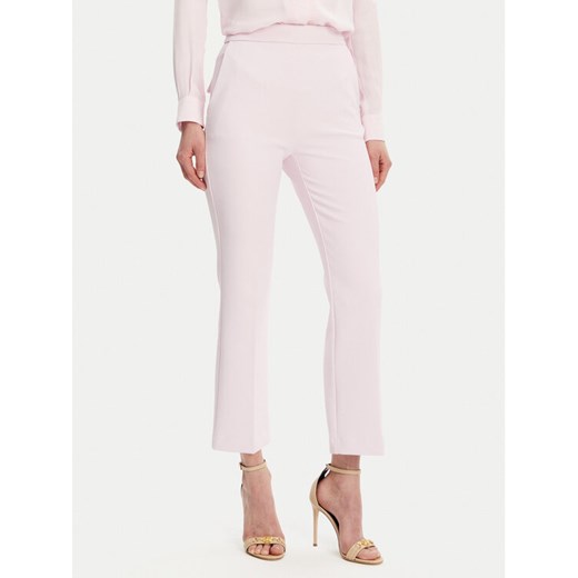 Elisabetta Franchi Spodnie materiałowe PA-089-51E2-V290 Różowy Regular Fit ze sklepu MODIVO w kategorii Spodnie damskie - zdjęcie 182752179