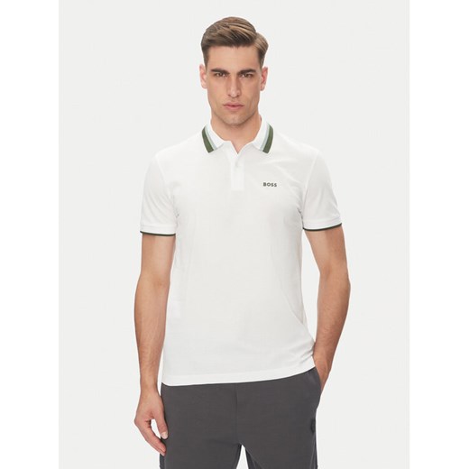 BOSS Polo Paddy Ap Heritage 50538101 Biały Regular Fit ze sklepu MODIVO w kategorii T-shirty męskie - zdjęcie 182752275