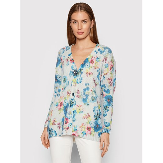 Blugirl Blumarine Kardigan RH1104-MAB00 Niebieski Regular Fit ze sklepu MODIVO w kategorii Swetry damskie - zdjęcie 182752325