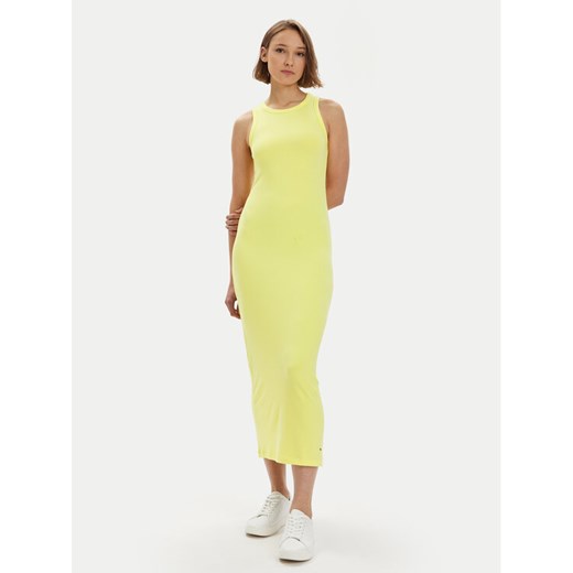 Tommy Hilfiger Sukienka letnia WW0WW38838 Żółty Slim Fit ze sklepu MODIVO w kategorii Sukienki - zdjęcie 182752327