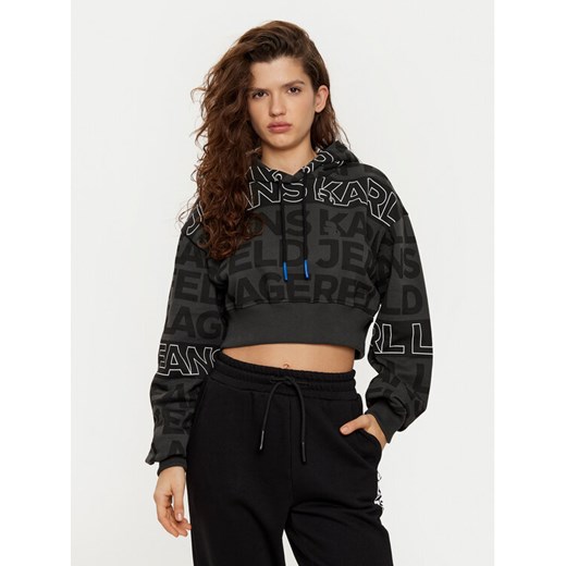 Karl Lagerfeld Jeans Bluza A1W20067 Czarny Cropped Fit ze sklepu MODIVO w kategorii Bluzy damskie - zdjęcie 182752339
