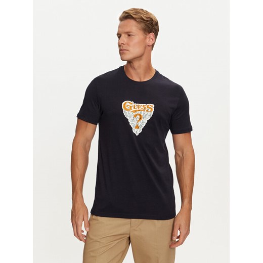 Guess T-Shirt M4BI44 I3Z14 Granatowy Slim Fit ze sklepu MODIVO w kategorii T-shirty męskie - zdjęcie 182752375