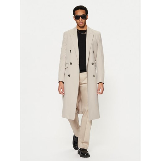 AMI PARIS Płaszcz przejściowy HCO319.WV0037 Beżowy Regular Fit ze sklepu MODIVO w kategorii Płaszcze męskie - zdjęcie 182752507