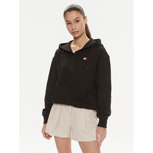 Tommy Jeans Bluza Badge DW0DW17955 Czarny Relaxed Fit ze sklepu MODIVO w kategorii Bluzy damskie - zdjęcie 182752517