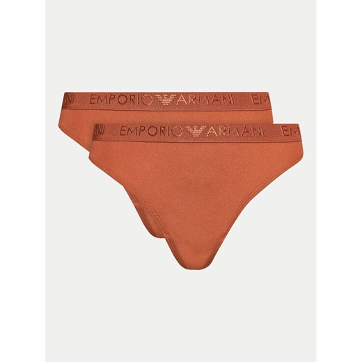 Emporio Armani Underwear Komplet 2 par stringów 163333 4R235 01656 Brązowy ze sklepu MODIVO w kategorii Majtki damskie - zdjęcie 182752526