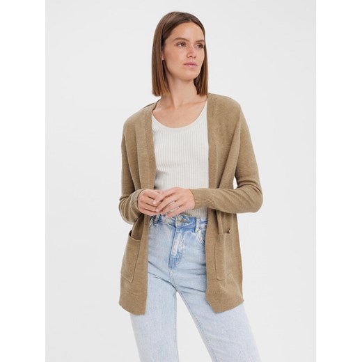 Vero Moda Kardigan 10269434 Beżowy Regular Fit ze sklepu MODIVO w kategorii Swetry damskie - zdjęcie 182752747