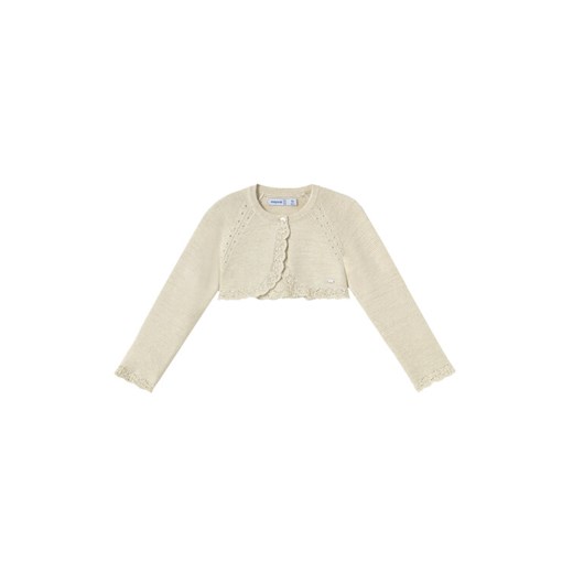 Mayoral Bolerko 306 Beżowy Regular Fit ze sklepu MODIVO w kategorii Bluzy i swetry - zdjęcie 182752798