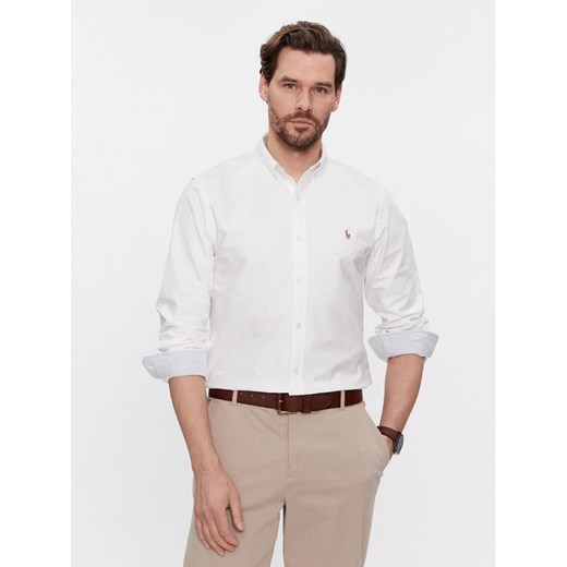 Polo Ralph Lauren Koszula 710767441007 Biały Slim Fit ze sklepu MODIVO w kategorii Koszule męskie - zdjęcie 182752816