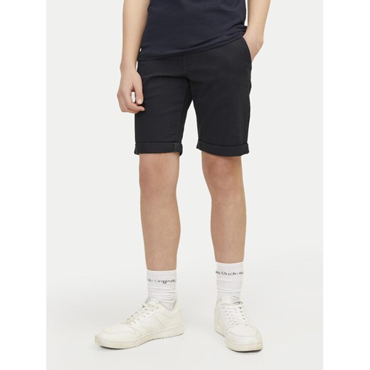 Jack&Jones Junior Szorty materiałowe David 12254241 Czarny Regular Fit ze sklepu MODIVO w kategorii Spodenki chłopięce - zdjęcie 182752909