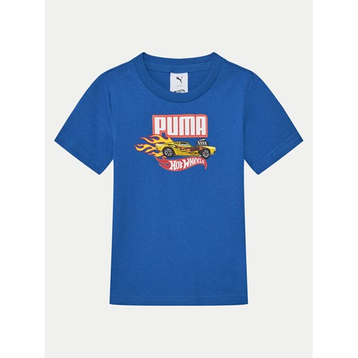 Puma T-Shirt Hot Wheels 630069 Niebieski Regular Fit ze sklepu MODIVO w kategorii T-shirty chłopięce - zdjęcie 182752928