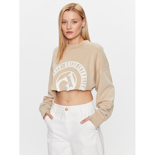 Guess Bluza V3YQ13 K68I0 Beżowy Regular Fit ze sklepu MODIVO w kategorii Bluzy damskie - zdjęcie 182753075