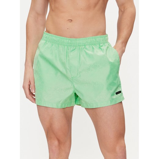 Calvin Klein Swimwear Szorty kąpielowe KM0KM01000 Zielony Regular Fit ze sklepu MODIVO w kategorii Kąpielówki - zdjęcie 182753095