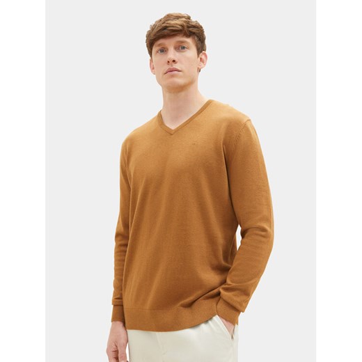 Tom Tailor Sweter 1027665 Brązowy Regular Fit Tom Tailor S MODIVO