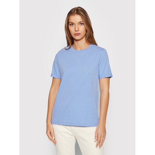 Pieces T-Shirt Ria 17086970 Niebieski Regular Fit ze sklepu MODIVO w kategorii Bluzki damskie - zdjęcie 182753305