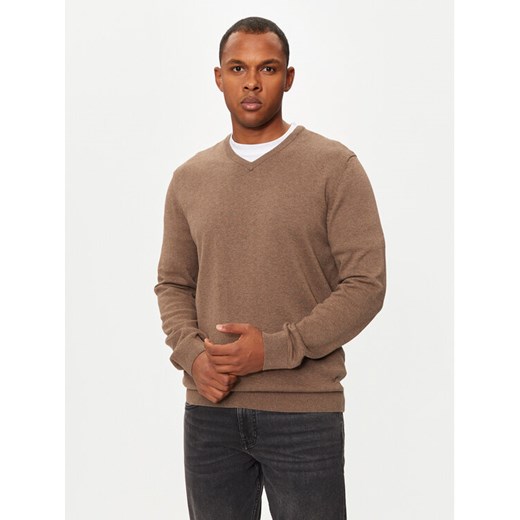s.Oliver Sweter 2143174 Brązowy Regular Fit ze sklepu MODIVO w kategorii Swetry męskie - zdjęcie 182753326