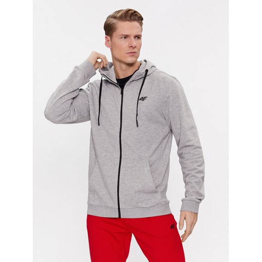 4F Bluza 4FAW23TSWSM695 Szary Regular Fit ze sklepu MODIVO w kategorii Bluzy męskie - zdjęcie 182753346
