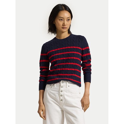 Polo Ralph Lauren Sweter 211947908001 Granatowy Regular Fit ze sklepu MODIVO w kategorii Swetry damskie - zdjęcie 182753349