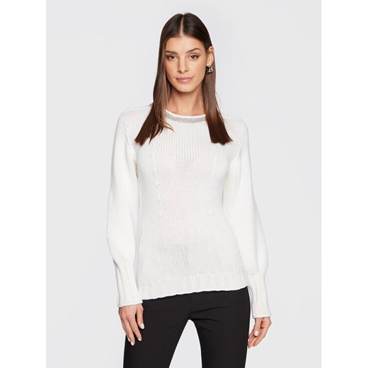 Fabiana Filippi Sweter MAD222W109 Biały Regular Fit ze sklepu MODIVO w kategorii Swetry damskie - zdjęcie 182753369