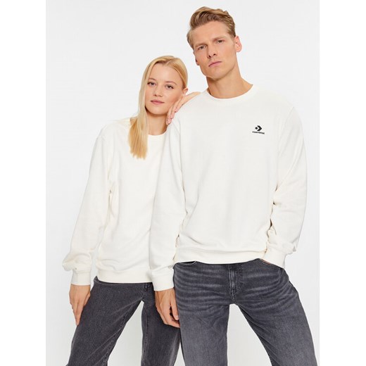 Converse Bluza Standard Fit Left Chest Star Chev Emb Crew Ft 10023861-A09 Écru Regular Fit ze sklepu MODIVO w kategorii Bluzy męskie - zdjęcie 182753468