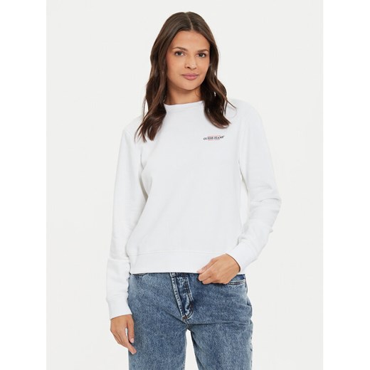 Guess Jeans Bluza W4YQ07 KC811 Biały Regular Fit ze sklepu MODIVO w kategorii Bluzy damskie - zdjęcie 182753525
