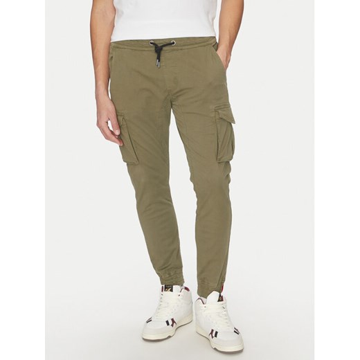 Alpha Industries Joggery Twill 116202 Zielony Regular Fit ze sklepu MODIVO w kategorii Spodnie męskie - zdjęcie 182753526