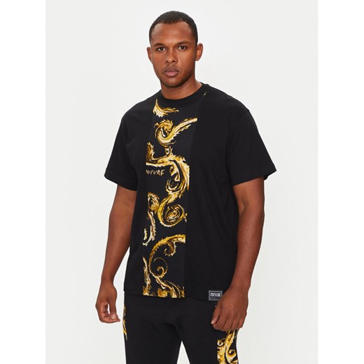 Versace Jeans Couture T-Shirt 77GAH612 JS388 Czarny Regular Fit ze sklepu MODIVO w kategorii T-shirty męskie - zdjęcie 182753729