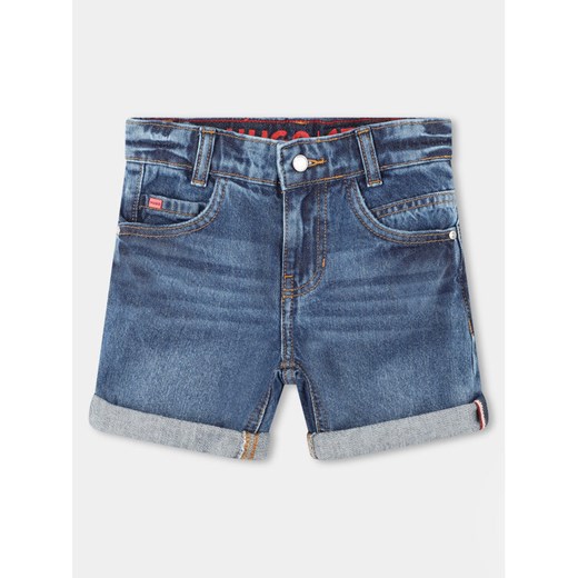 Hugo Szorty jeansowe G00041 S Granatowy Regular Fit ze sklepu MODIVO w kategorii Spodenki chłopięce - zdjęcie 182753768