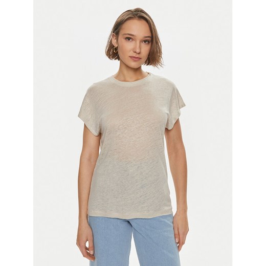 Calvin Klein T-Shirt K20K207260 Beżowy Relaxed Fit ze sklepu MODIVO w kategorii Bluzki damskie - zdjęcie 182753959