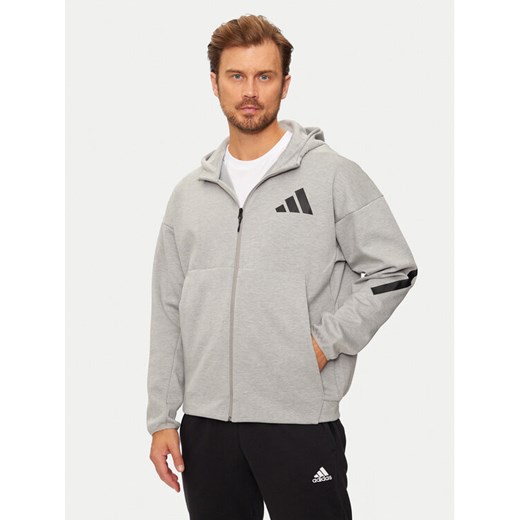 adidas Bluza Z.N.E. JF2450 Szary Regular Fit ze sklepu MODIVO w kategorii Bluzy męskie - zdjęcie 182753967