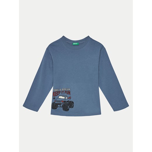 United Colors Of Benetton Bluzka 3ATNG10G7 Niebieski Regular Fit ze sklepu MODIVO w kategorii T-shirty chłopięce - zdjęcie 182754077