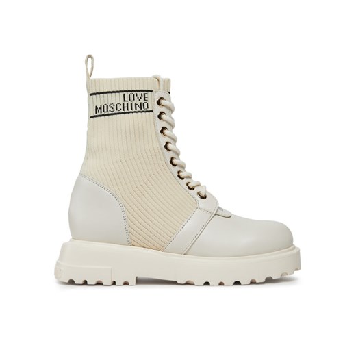LOVE MOSCHINO Botki JA24324G0HIY612A Biały ze sklepu MODIVO w kategorii Workery damskie - zdjęcie 182754109