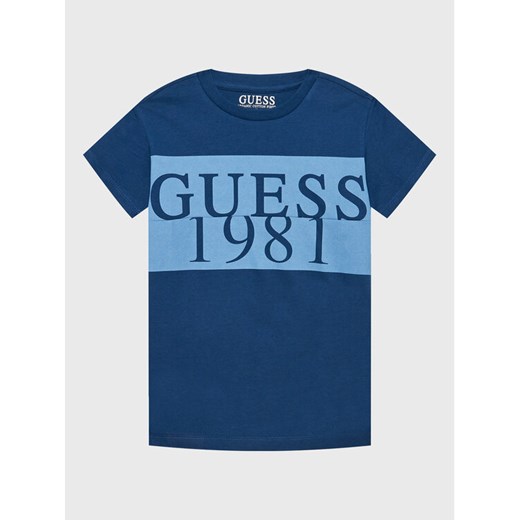 Guess T-Shirt L3GI07 K8HM0 Granatowy Regular Fit ze sklepu MODIVO w kategorii T-shirty chłopięce - zdjęcie 182754168
