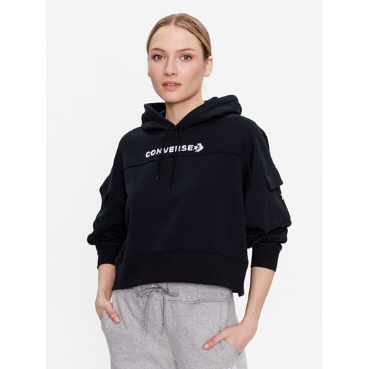 Converse Bluza Fashion 10024527-A03 Czarny Relaxed Fit ze sklepu MODIVO w kategorii Bluzy damskie - zdjęcie 182754216
