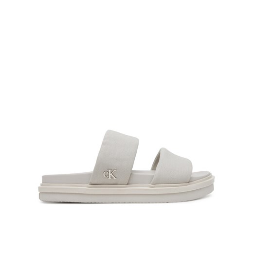 Calvin Klein Jeans Klapki Flat Molded Dbl Bar Sandal Cv YM0YM01222 Szary ze sklepu MODIVO w kategorii Klapki męskie - zdjęcie 182754229