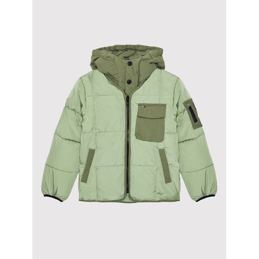 Tommy Hilfiger Kurtka zimowa Detachable Hood KB0KB06669 D Zielony Regular Fit ze sklepu MODIVO w kategorii Kurtki chłopięce - zdjęcie 182754285