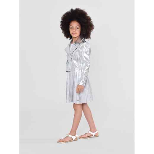 MICHAEL KORS KIDS Kurtka z imitacji skóry R16123 S Srebrny Regular Fit ze sklepu MODIVO w kategorii Kurtki dziewczęce - zdjęcie 182754286