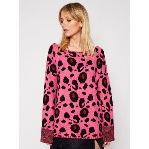 One Teaspoon Sweter Lepopard 23611 Różowy Regular Fit ze sklepu MODIVO w kategorii Swetry damskie - zdjęcie 182754338