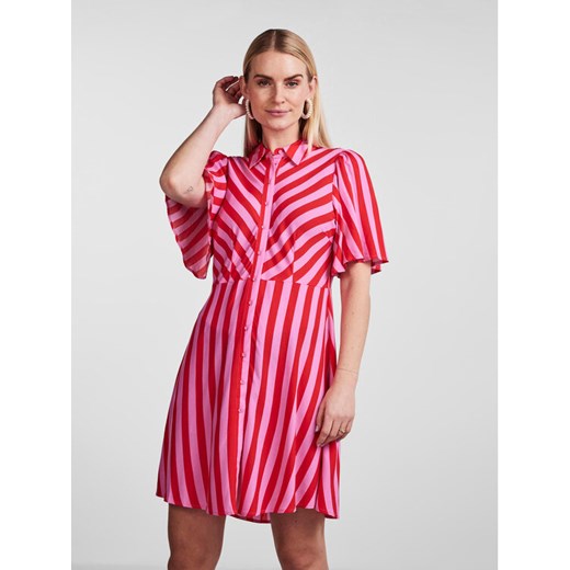 YAS Sukienka koszulowa Savanna 26029347 Fioletowy Regular Fit ze sklepu MODIVO w kategorii Sukienki - zdjęcie 182754379