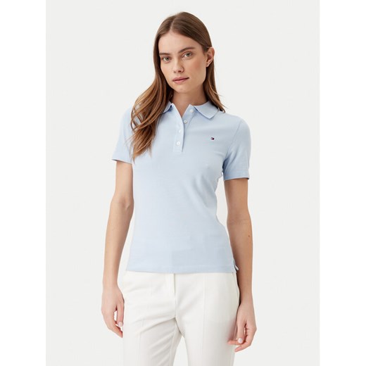 Tommy Hilfiger Polo 1985 WW0WW43225 Błękitny Slim Fit ze sklepu MODIVO w kategorii Bluzki damskie - zdjęcie 182754388