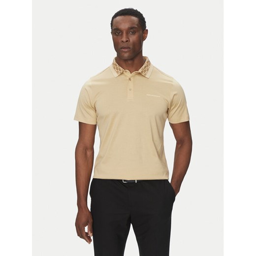 KARL LAGERFELD Polo 745001 552200 Beżowy Slim Fit ze sklepu MODIVO w kategorii T-shirty męskie - zdjęcie 182754498