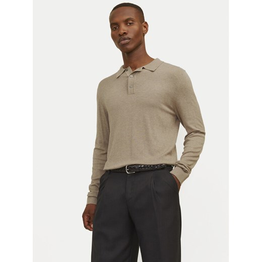 Jack&Jones Polo William 12259650 Beżowy Regular Fit ze sklepu MODIVO w kategorii T-shirty męskie - zdjęcie 182754518