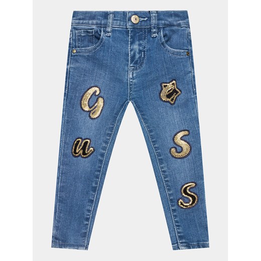 Guess Jeansy K3BA00 D4CA0 Granatowy Skinny Fit ze sklepu MODIVO w kategorii Spodnie dziewczęce - zdjęcie 182754559
