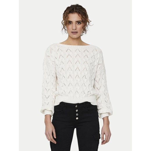 ONLY Sweter Brynn 15222853 Biały Regular Fit ze sklepu MODIVO w kategorii Swetry damskie - zdjęcie 182754567
