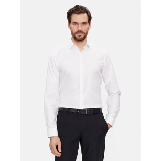 Calvin Klein Koszula K10K108426 Biały Slim Fit ze sklepu MODIVO w kategorii Koszule męskie - zdjęcie 182754595